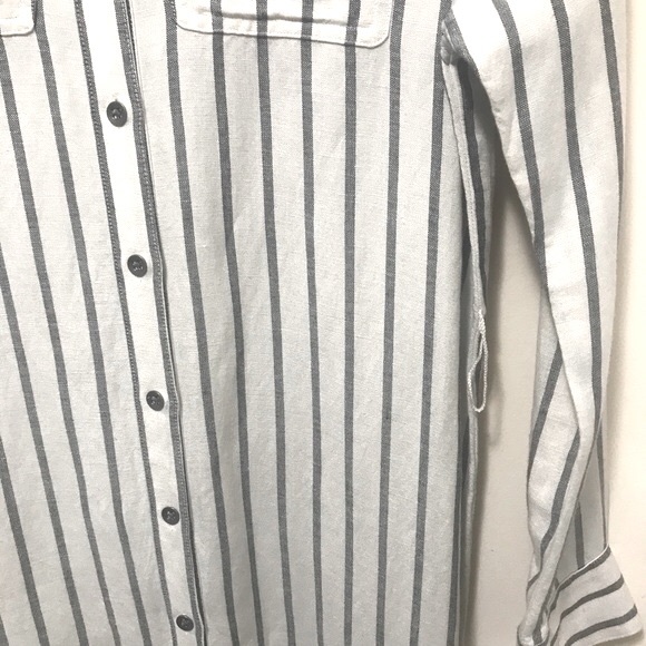 Chaps Petite Striped Linen-Blend Shirtdress. SP - Picture 6 of 15